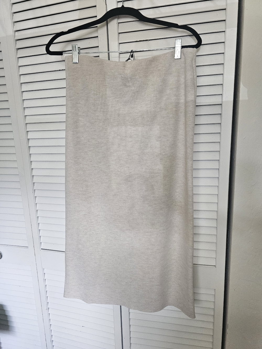 Zara Neutral Cream Midi Pencil Skirt